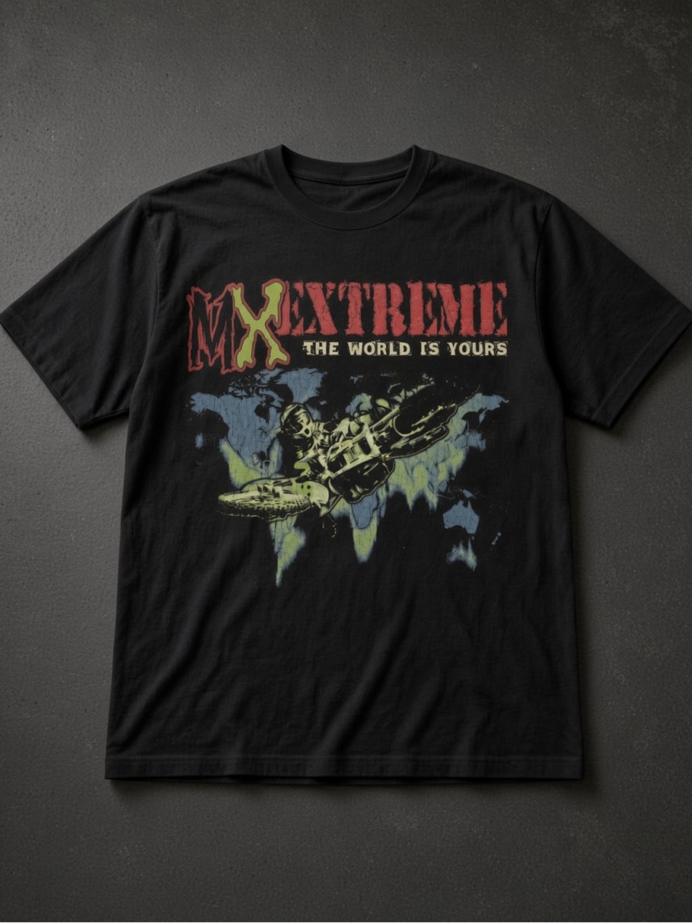 Black Graphic Tee - The World Is Yours